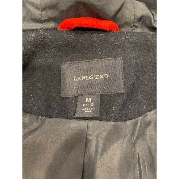 Land’s End Wool Toggle Duffle Car Coat Jacket Size M - Picture 7 of 9